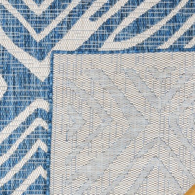 Tropea Stella Blue Synthetic 5' x 7' Easy-Care Outdoor Rug