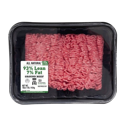 93% Lean All-Natural Ground Beef - 1lb - Market Pantry™ : Target