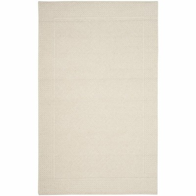 Ivory Hand-Knotted Wool Rectangular 6' x 9' Area Rug