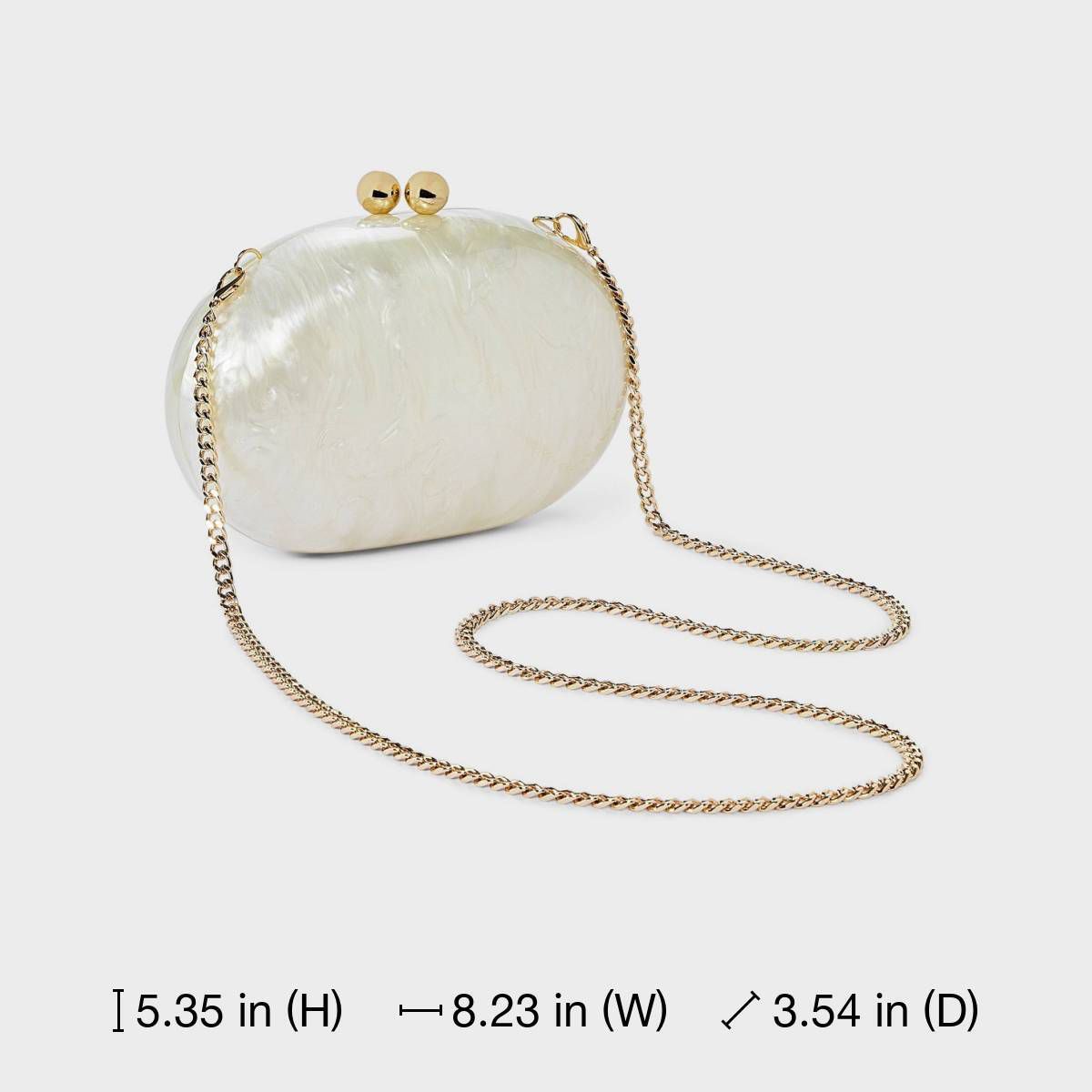 Acrylic Marbled Kiss Lock Minaudiere Clutch - A New Day™ - thumbnail 7