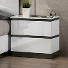 Vynxaria Contemporary Nightstand: White High Gloss Finish with USB Port & Metallic Accents for Modern Bedrooms - 4 of 4
