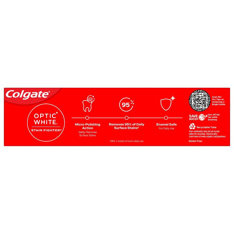 Colgate Optic White Stain Fighter Clean Mint Toothpaste - 6oz, 3 of 11