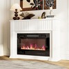 Famapy 30-Inch Square Iron,Thick Glass Electric Fireplace + Crystal Bed,12-Color,Timer Energy Saving,Decor/Heater for Living Room & Bedroom - 3 of 4