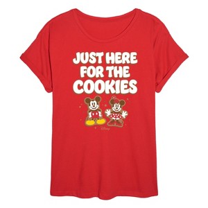 Women's - Disney - Just Here For The Cookies Oversized Graphic T-Shirt - 1 of 4