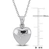 EVERLY JEWELRY | Sterling Silver 0.01 CT TGW Cubic Zirconia 12mm Heart Pendant With Cable Chain Locket, 18-inch - 3 of 4