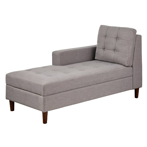 Grey chaise outlet lounge with storage