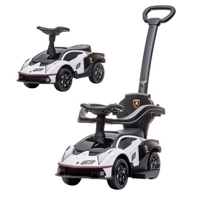 Aosom 2-IN-1 Ride On Push Car, Essenza SCV12 Licensed Toddler Sliding Car, Walker Push-Along with Horn Engine Sound and Steering Wheel, Manual