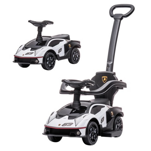 Aosom Push Cars For Toddlers, 3 In 1 Licensed Lamborghini Kids Toy Car ...