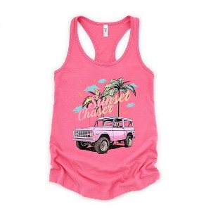 Simply Sage Market Women's Sunset Chaser Jeep Graphic Racerback Tank - 1 of 3