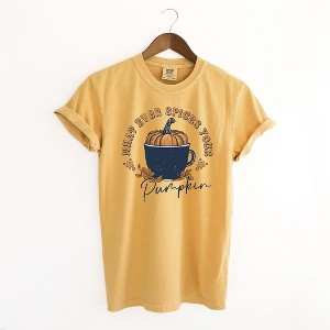 Simply Sage Market Women's Whatever Spices Your Pumpkin Mug Garment Dyed Tee - 1 of 2