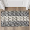 tagltd 1'6"x2'6" Handwoven Doormat Grey Stripes Rectangle Indoor and Outdoor Polypropylene Door Welcome Mat Grey - 3 of 4