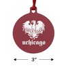 University of Chicago Primary Logo Aluminum Holiday Christmas Tree Ornament - 3 of 4