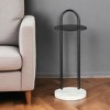 HomeRoots 22" Black And White Iron And Marble Round C Table End Table - 2 of 4