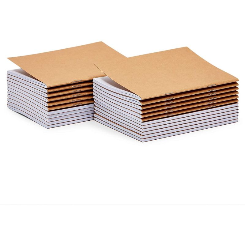 Paper Junkie 24-Pack Pocket-Size Unlined Notebook Bulk Set, Kraft Paper Small Journal for Kids, 24 Sheets for Travelers, Students, Sketchbooks, 4x6 in, 5 of 10