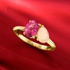 Ross-Simons Ethiopian Opal and 1.60 Carat Pink Topaz Toi Et Moi Ring in 18kt Gold Over Sterling - 4 of 4