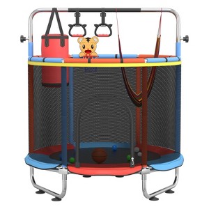 Huxxion 60" Trampoline for Kids, 5FT Mini Indoor and Outdoor Toddler Trampoline with Net - 1 of 4