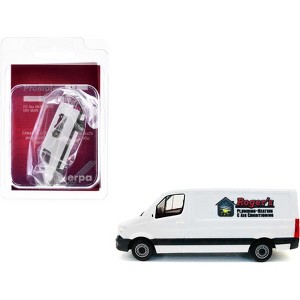 Mercedes-Benz Sprinter Van White "Roger's Plumbing-Heating & Air Conditioning" 1/87 (HO) Plastic Model Car by Promotex - 1 of 4