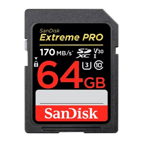 SanDisk 64GB Extreme PRO 170 MB/s UHS-I SDXC Memory Card - image 1 of 3