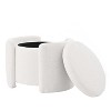 KTMBDW 24.4inch Storage Round Ottoman, Footstools with Hidden Storage with Removable Lid, Stylish Ottoman Foot Stools for Living Room, Bedroom - 3 of 4