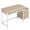 Resenkos Computer Desk, Office Desk, Study Desk,5-Drawer Computer Desk, Study Writing Table with Reversible Drawer Cabinet,Light Walnut Beige - 4 of 4