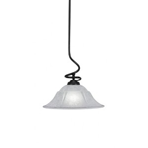 Toltec Lighting Capri 1 - Light Pendant in  Matte Black with 16" White Marble  Shade - 1 of 1