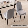 Vynxaria Set of 4 Gray Dining Chairs with Black Metal Legs - 4 of 4