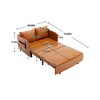 NicBex PU Leather Loveseat Sofa Modern Convertible Sleeper Sofa Bed with 2 Pillows and Side Pockets for Living Room,Brown - 3 of 4