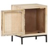 vidaXL Bedside Cabinet 15.7"x11.8"x19.7" Solid Mango Wood and Natural Cane - 3 of 4