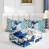 Blue Butterfly Comforter Set Queen Size – 3Pcs Leopard Print & Polka Dot Boho Bedding with 1 Comforter & 2 Pillowcases, All Season Quilt Set for Women - 4 of 4