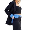 Women's Tatiana Blazer With Denim Accents - ENDLESS BLU. - 2 of 3