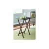 Indoor Single Folding TV Tray Table Set of 2 in Walnut L19 x W15 x H26inches - 2 of 4