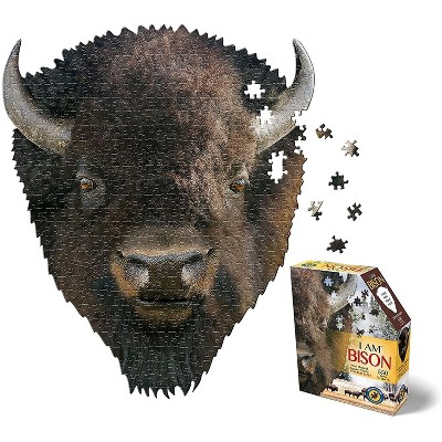 Madd Capp Games I AM Bison 300 Piece Animal Head-Shaped Jigsaw Puzzle