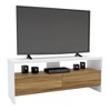 Boahaus Aurora TV Stand for TVs up to 55" White/Brown : Modern Style, Wood Laminate, Open Shelving - 4 of 4