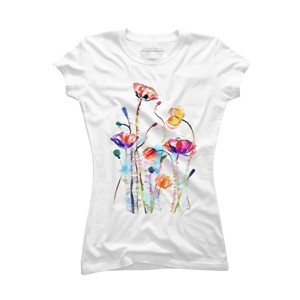 Junior's Design By Humans flower art By hkartist T-Shirt - 1 of 3