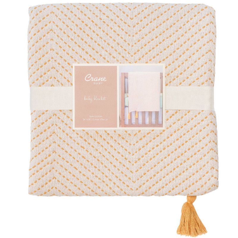 Crane Baby 100% Cotton Luxe Stitched Baby Blanket, 3 of 8