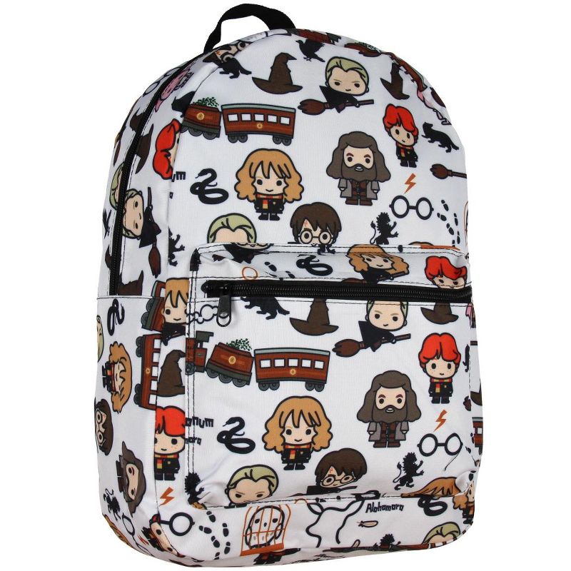 Harry Potter Laptop Backpack Chibi Characters Art Sublimated School Bag Grey, 1 of 5