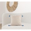 20" X 20" Coral And Ivory 100% Cotton Striped Zippered Pillow - 2 of 4