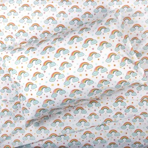 Tadpoles 4-Piece Rainbow Sheet Set | 1 Full Flat Sheet, 1 Full Fitted Sheet & 2 Queen Pillowcases - 1 of 3