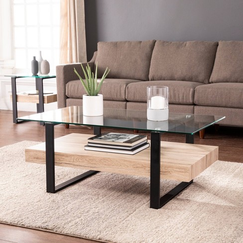 Craygrove Farmhouse Cocktail Table Natural Black Aiden Lane Target