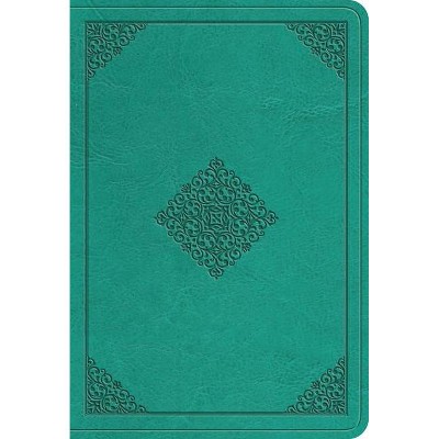 ESV Value Large Print Compact Bible (Trutone, Teal, Ornament Design) - (Leather Bound)