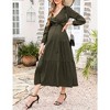 LXT-Women's Tiered Ruffle Hem Maxi Dress with Belt for Baby Shower - 3 of 4