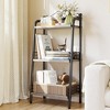 Small Bookshelf 3 Tier Bookcase,Metal and Wood Industrial Bookshelf with Edge Protection - 4 of 4