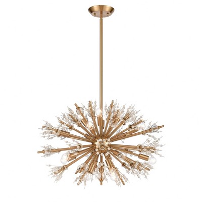 Elk Home Starburst 19 - Light Chandelier in  Satin Brass