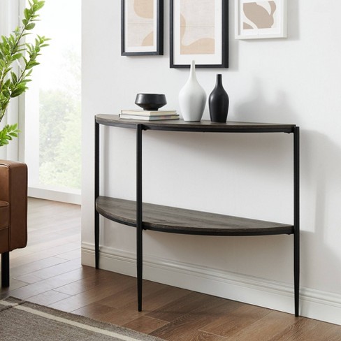 Half Circle Entry Table With Lower, Semi Circle Entryway Table