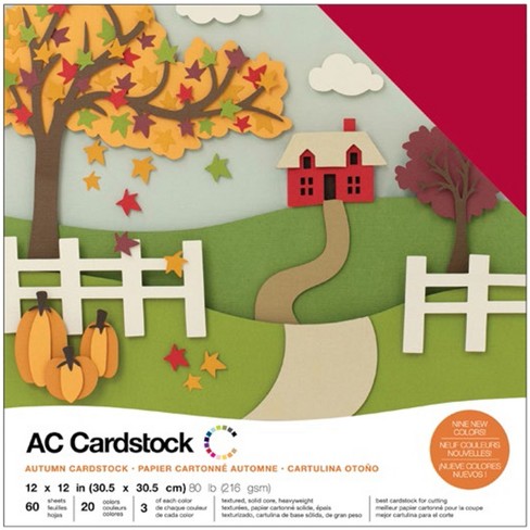 American Crafts Precision Cardstock Pack 80lb 12X12  60/Pkg-Neutral/Textured 
