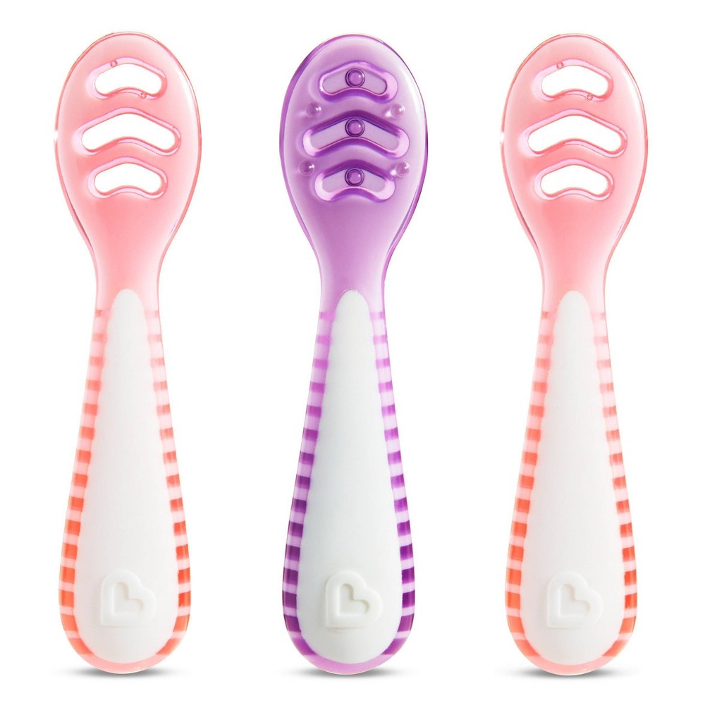 Photos - Spoon Munchkin Gentle Dip Self-Feeding  - Coral/Purple - 3pk 