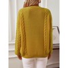 Womens Oversized Cable Knit Sweaters Crew Neck Long Sleeve Fall Chunky Pullover Casual Loose Fit Sweater Tops - 4 of 4
