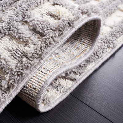 Nomadic Essence Gray Rectangular Hand-Knotted Wool Blend Area Rug