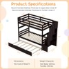 Infans Twin over Twin Wooden Bunk Bed w/ Trundle Storage Stairs Convertible Espresso - 2 of 4