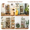 Costway Patented 7-Tier Double Shoe Rack Free Standing Shelf Storage Tower Rustic Brown - 4 of 4